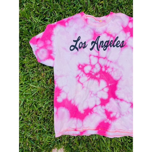 đź’•UPCYCLED VSCO Los Angeles Bleach Tie-Dye Teeđź’• - Picture 3 of 6